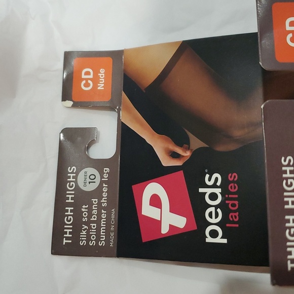 Peds 2pack  silky‎ soft summer 10 sheer leg thigh highs stocking CD Nude nrw - Picture 2 of 6